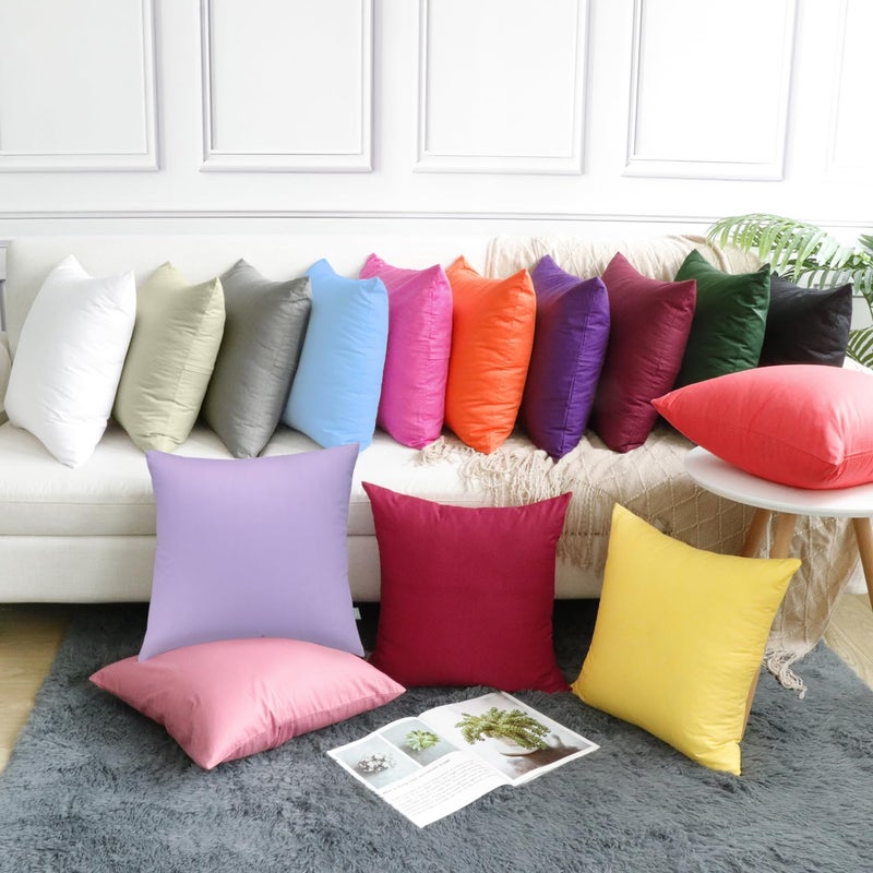Thmyo 4-Pack 100% Cotton Comfortable Solid Decorative Throw Pillow Case,Thmyo Square Cushion Cover Pillowcase Sublimation Blank Pillow Covers DIY Throw Pillowcase for Sofa Bedroom(16x16 inch/ 40x40cm,Beige) - Image 4